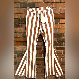 Striped flared bell bottoms